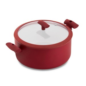 CACAROLA C/TPA 24CM PA300-C24VM VERMELHA MUNDIAL