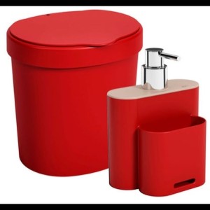 KIT P/ PIA 2 PÇS COZA VERMELHO 99268/4465 BRINOX