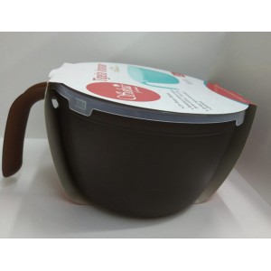TIGELA MULTIUSO INOVAR TR-08 MARROM COM TAMPA 1,5L SOLRAC