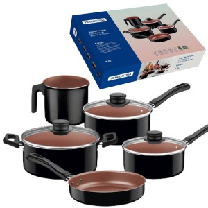 JG PANELAS 5PES CARIBE 20297/008 PRETO TRAMONTINA