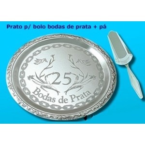 PRATO BOLO BODAS PRATA 070 C/2 PANTHEON