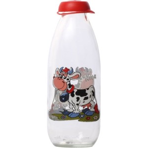 GARRAFA LEITE VIDRO 1L 17633 VERM FULL-FIT